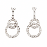 Vintage Diamond Drop Earrings-Charlotte Sayers Antique Jewellery