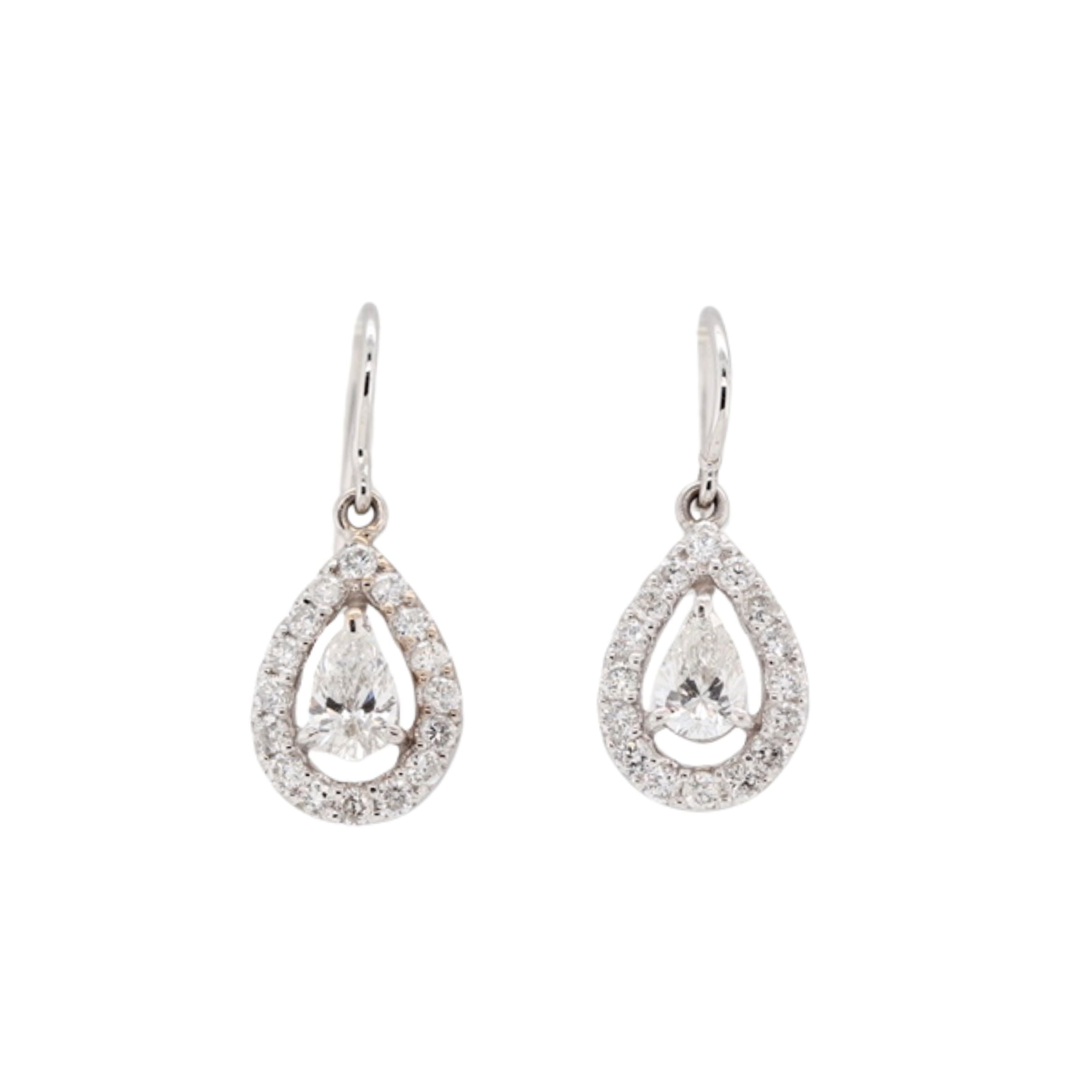 Vintage Diamond Drop Earrings-Charlotte Sayers Antique Jewellery