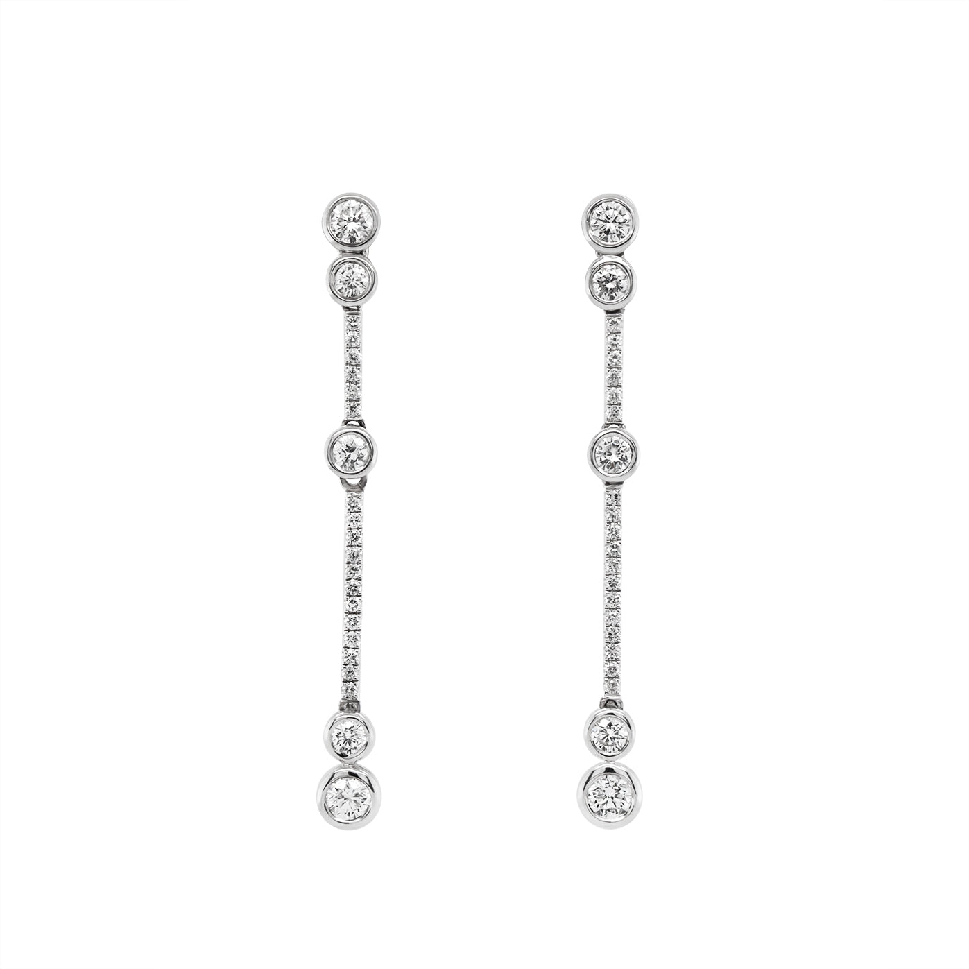 Vintage Diamond Drop Earrings-Charlotte Sayers Antique Jewellery