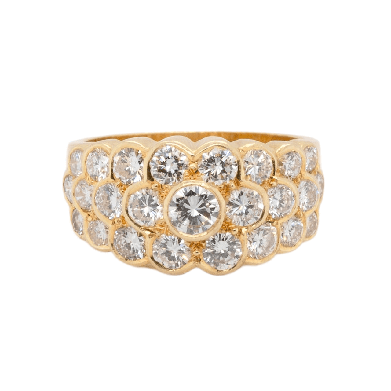 Vintage Diamond Flower Ring-Charlotte Sayers Antique Jewellery