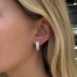 Vintage Diamond Hoop Earrings-Charlotte Sayers Antique Jewellery