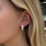 Vintage Diamond Hoop Earrings-Charlotte Sayers Antique Jewellery