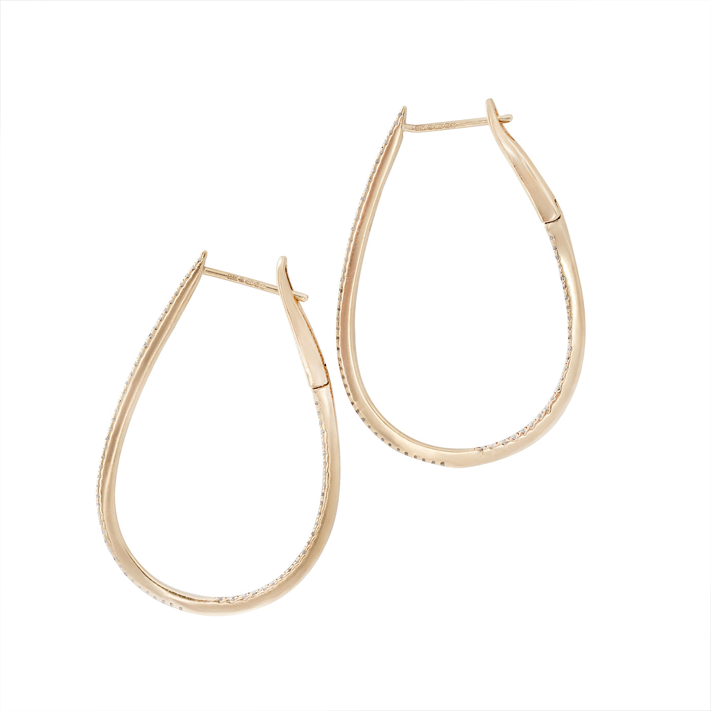 Vintage Diamond Hoop Earrings-Charlotte Sayers Antique Jewellery