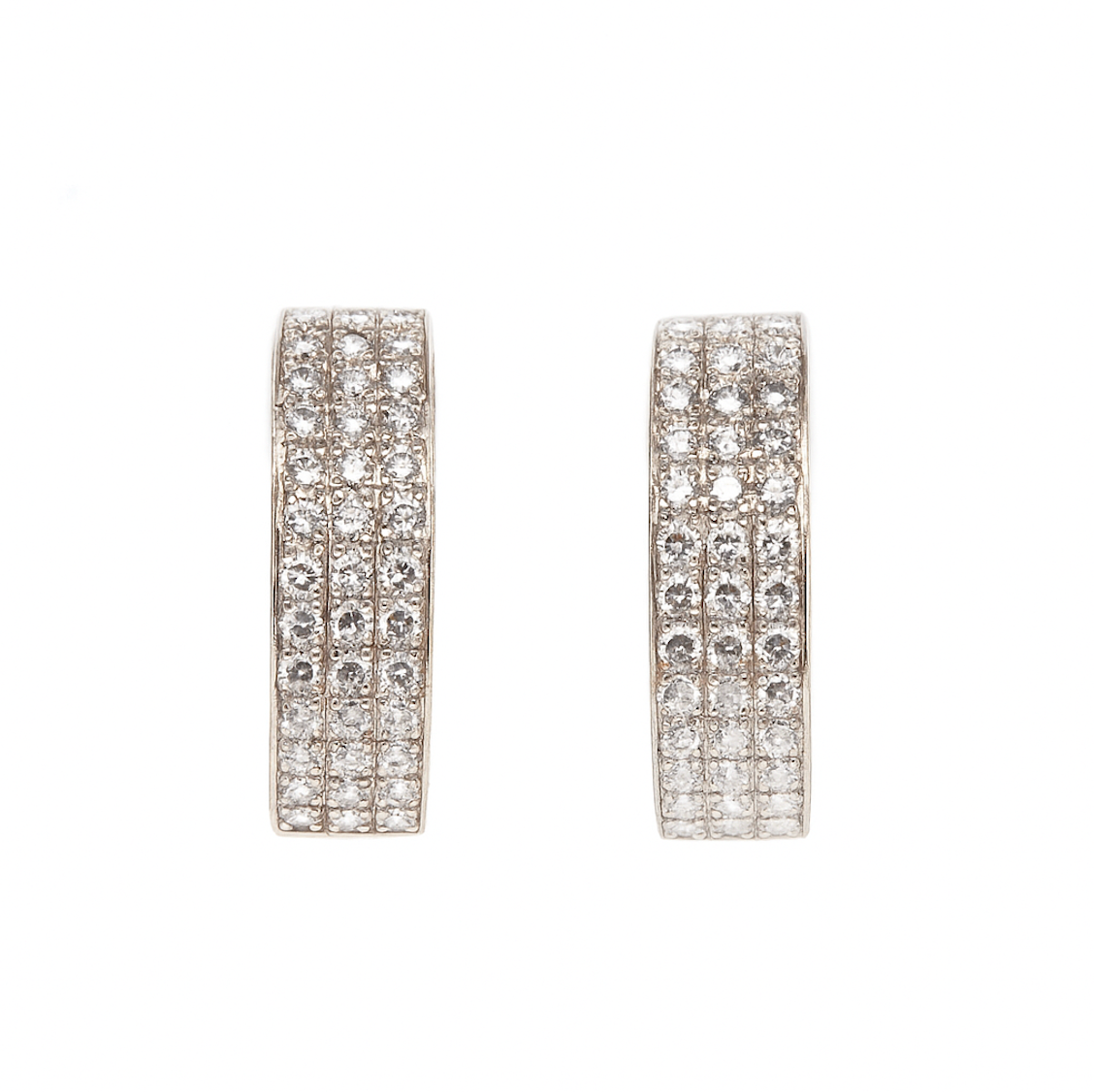 Vintage Diamond Hoop Earrings-Charlotte Sayers Antique Jewellery