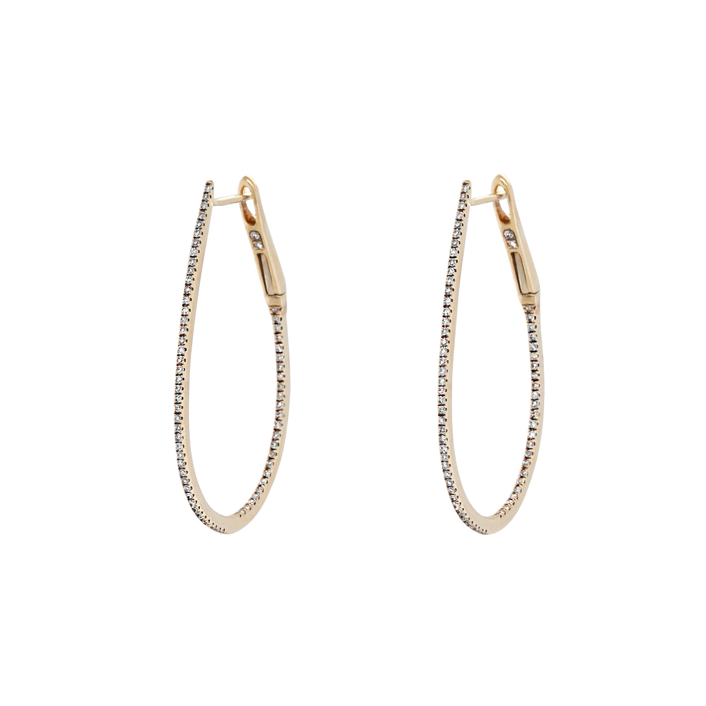 Vintage Diamond Hoop Earrings-Charlotte Sayers Antique Jewellery