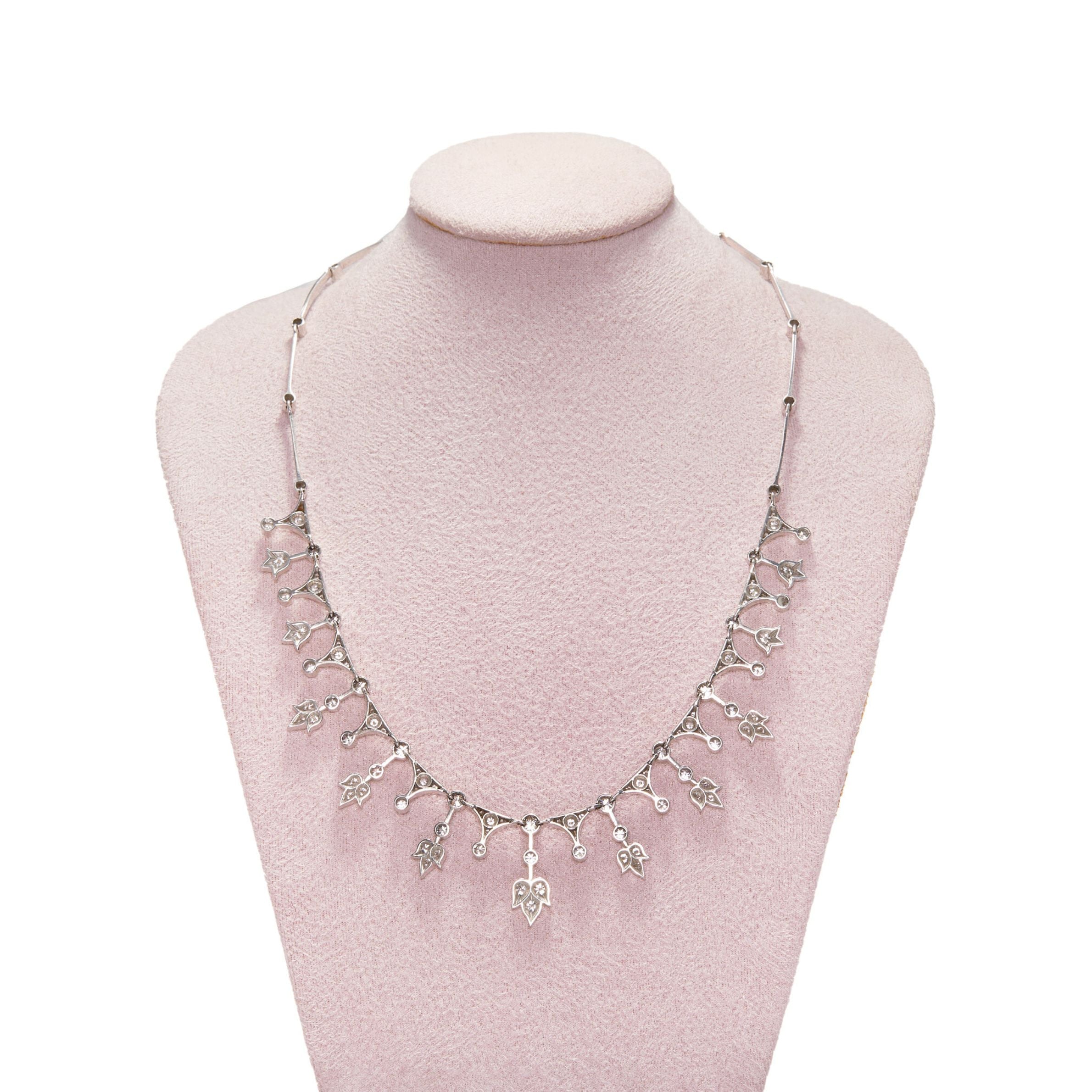 Vintage Diamond Necklace-Charlotte Sayers Antique Jewellery