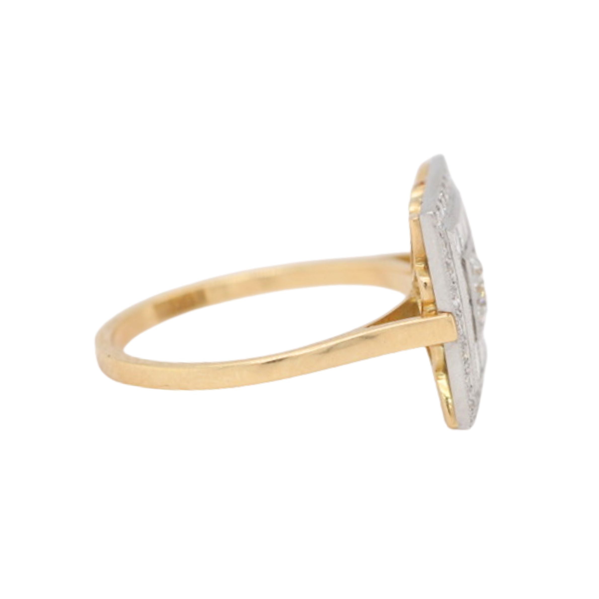 Vintage Diamond Square Dress Ring-Charlotte Sayers Antique Jewellery