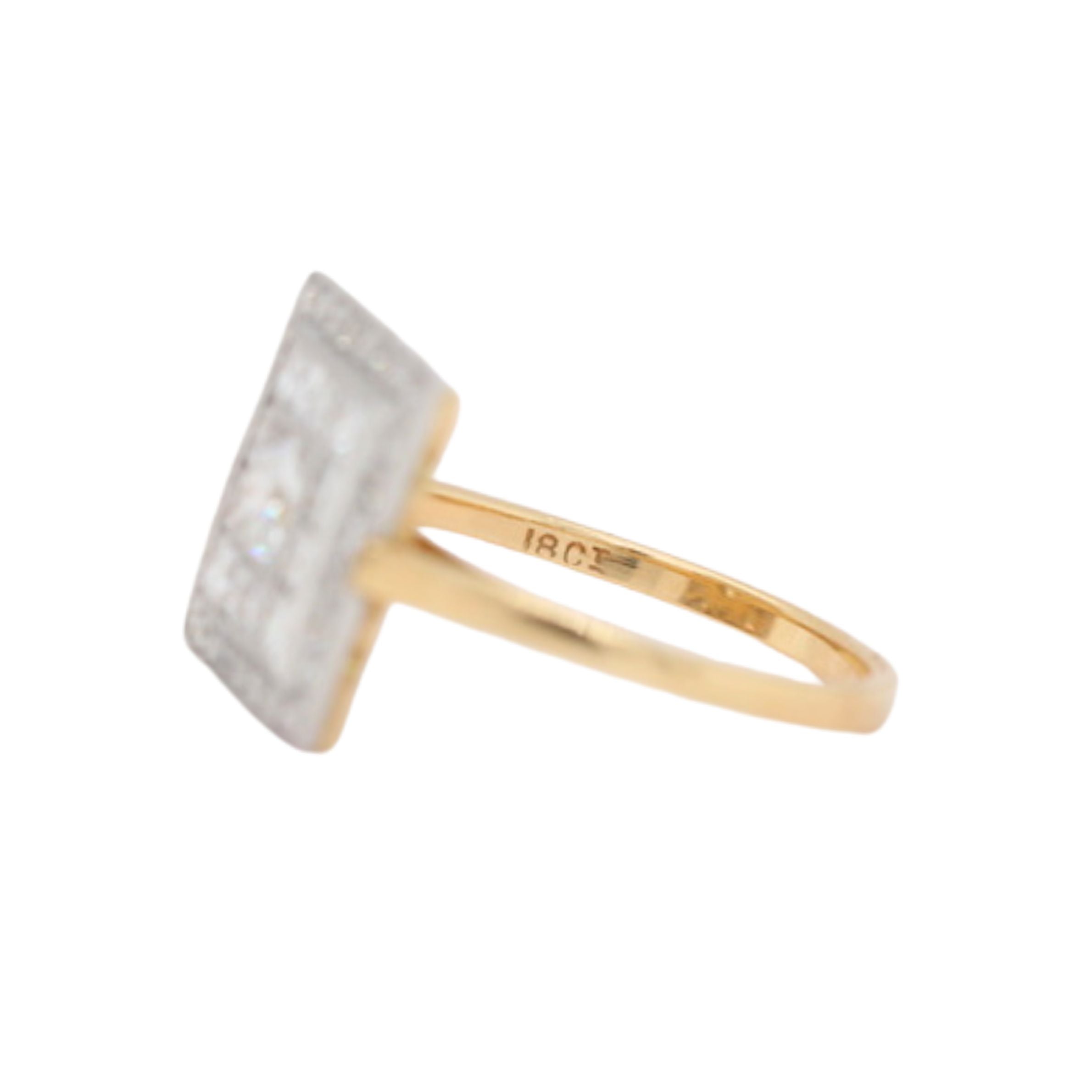 Vintage Diamond Square Dress Ring-Charlotte Sayers Antique Jewellery