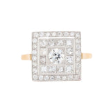 Vintage Diamond Square Dress Ring-Charlotte Sayers Antique Jewellery