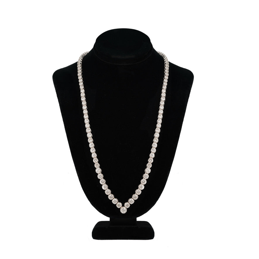 Vintage Diamond Tennis Necklace-Charlotte Sayers Antique Jewellery