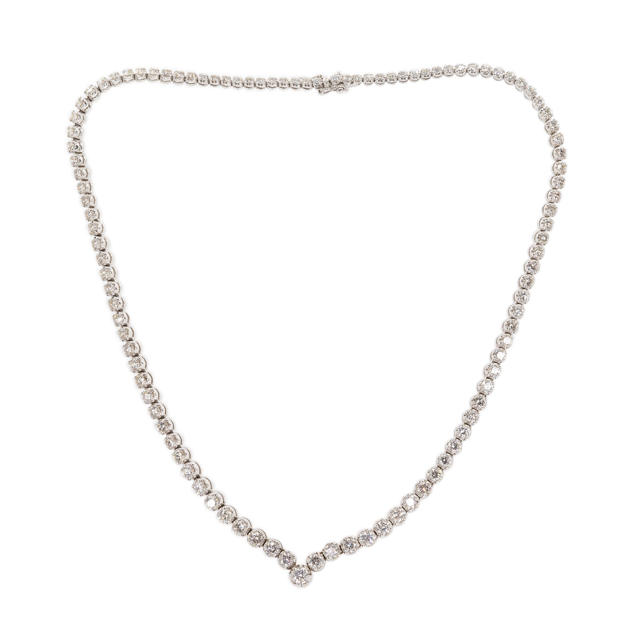 Vintage Diamond Tennis Necklace-Charlotte Sayers Antique Jewellery