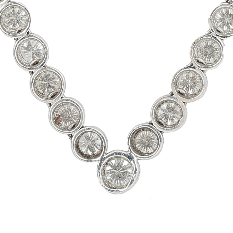 Vintage Diamond Tennis Necklace-Charlotte Sayers Antique Jewellery