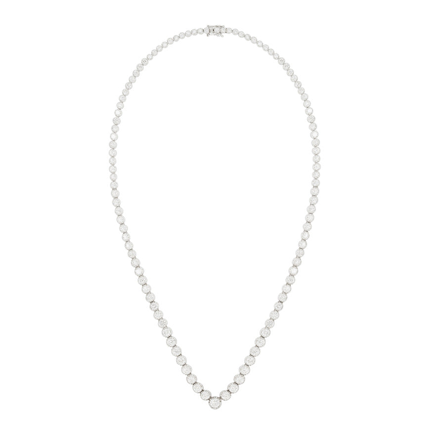 Vintage Diamond Tennis Necklace-Charlotte Sayers Antique Jewellery