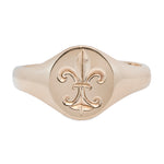 Vintage Fleur De Lys Signet Ring-Charlotte Sayers Antique Jewellery