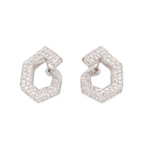 Vintage Geometric Diamond Earrings-Charlotte Sayers Antique Jewellery