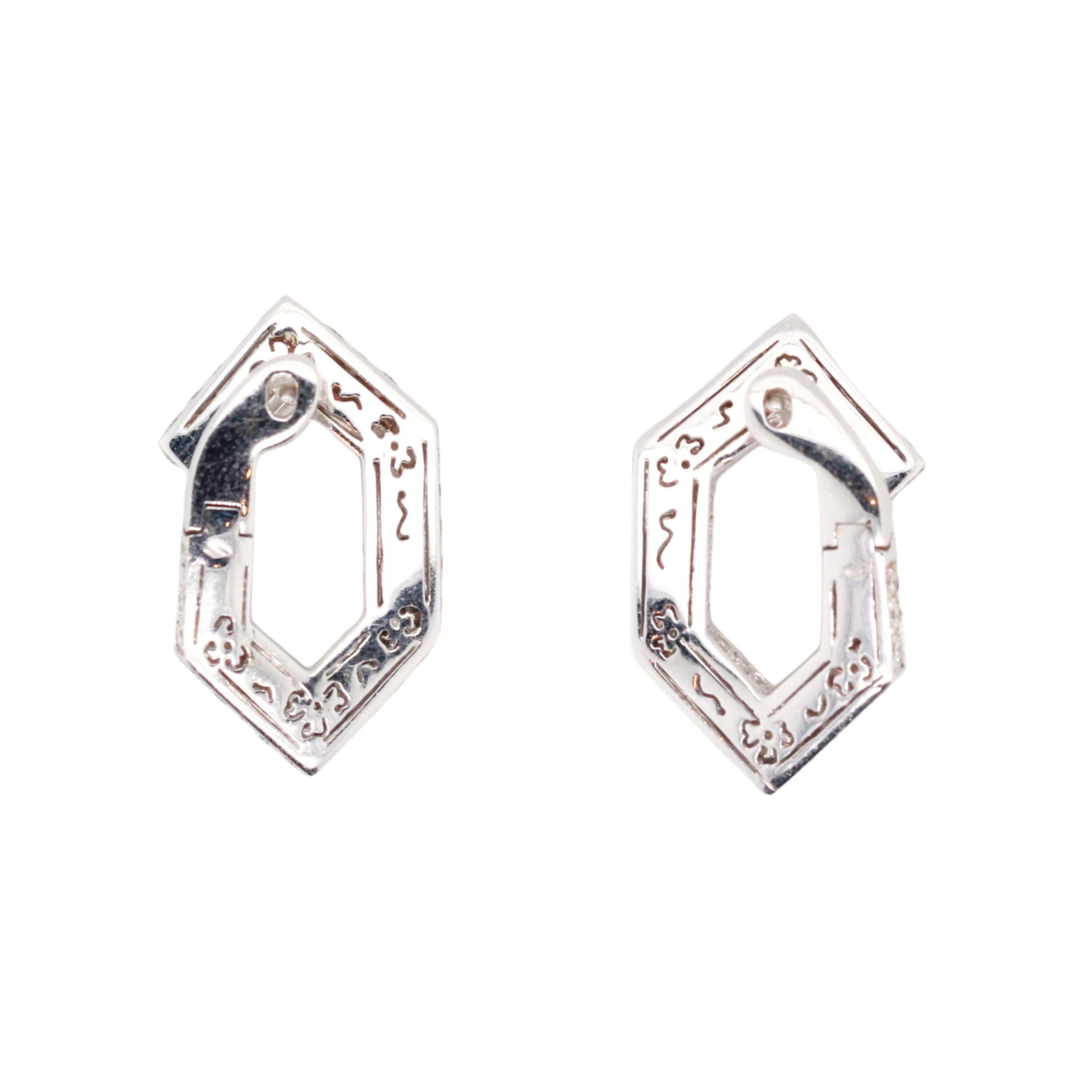 Vintage Geometric Diamond Earrings-Charlotte Sayers Antique Jewellery