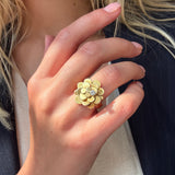 Vintage Gold Diamond Flower Ring-Charlotte Sayers Antique Jewellery
