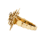 Vintage Gold Diamond Flower Ring-Charlotte Sayers Antique Jewellery