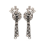 Vintage Night and Day Diamond Drop Earrings-Charlotte Sayers Antique Jewellery