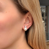 Vintage Pearl and Diamond Earrings-Charlotte Sayers Antique Jewellery