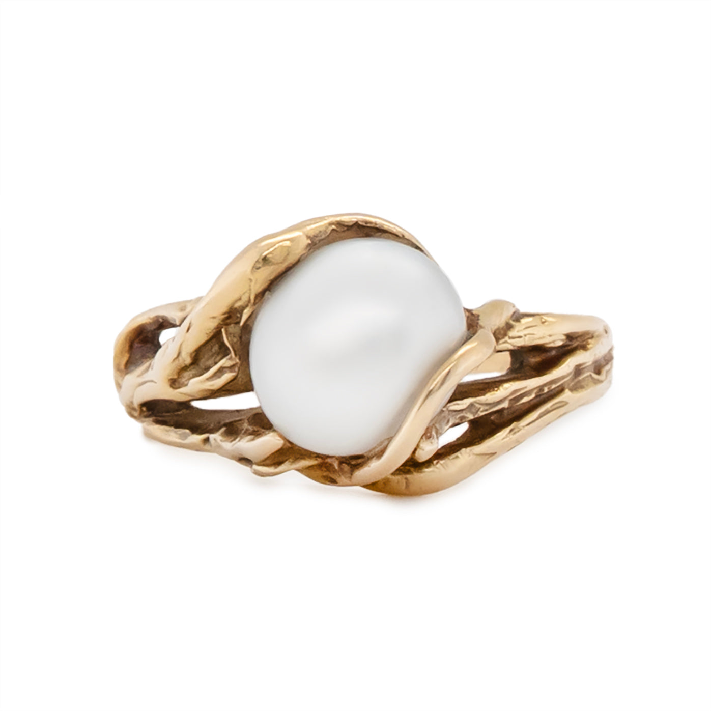Vintage Pearl and Diamond Ring-Charlotte Sayers Antique Jewellery