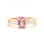 Vintage Pink Sapphire and Diamond Ring-Charlotte Sayers Antique Jewellery