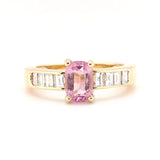 Vintage Pink Sapphire and Diamond Ring-Charlotte Sayers Antique Jewellery