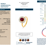 Vintage Ruby and Diamond Old Cut Cluster Ring-Charlotte Sayers Antique Jewellery