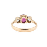 Vintage Ruby and Diamond Three Stone Ring-Charlotte Sayers Antique Jewellery