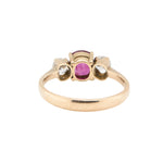 Vintage Ruby and Diamond Three Stone Ring-Charlotte Sayers Antique Jewellery