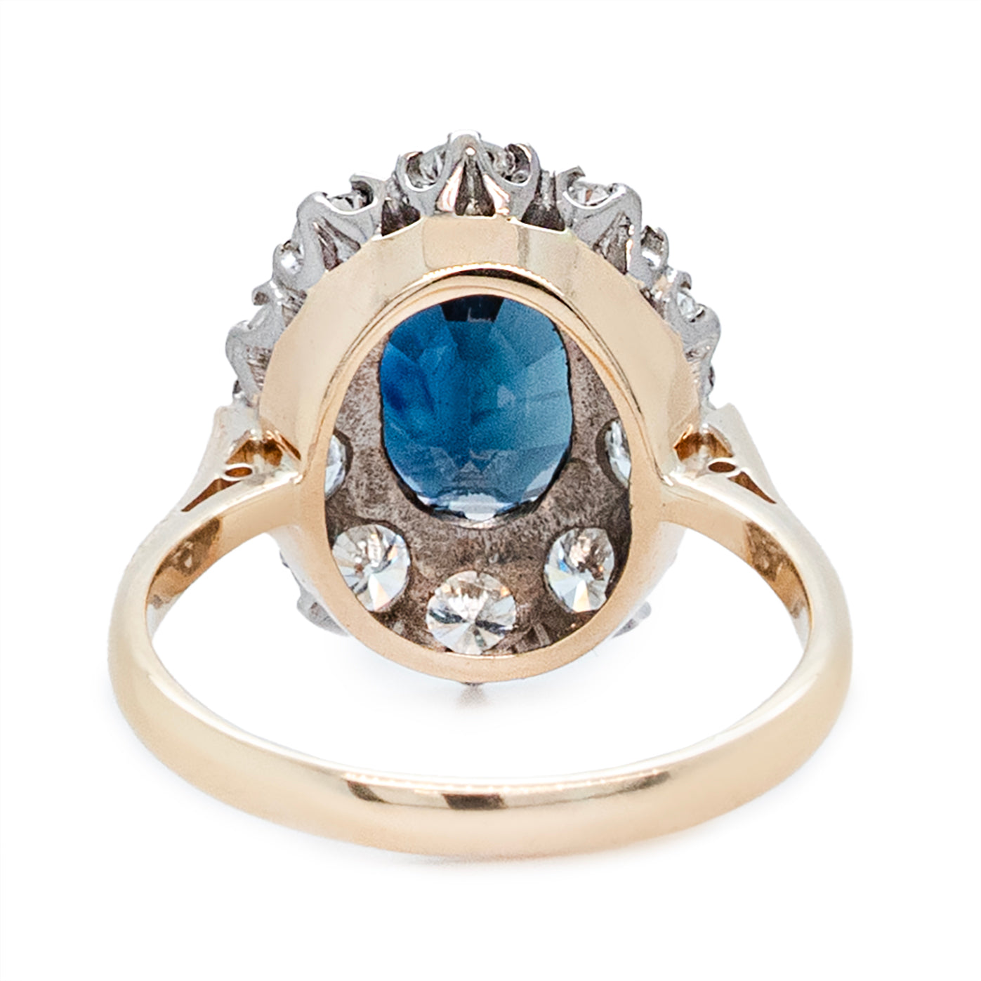 Vintage Sapphire and Diamond Cluster Ring-Charlotte Sayers Antique Jewellery