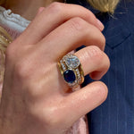 Vintage Sapphire and Diamond Ring-Charlotte Sayers Antique Jewellery