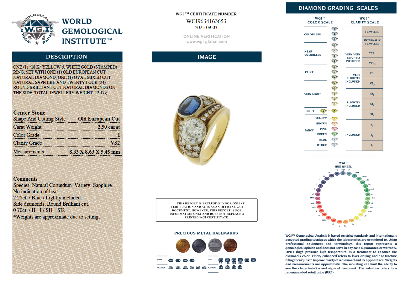 Vintage Sapphire and Diamond Ring-Charlotte Sayers Antique Jewellery