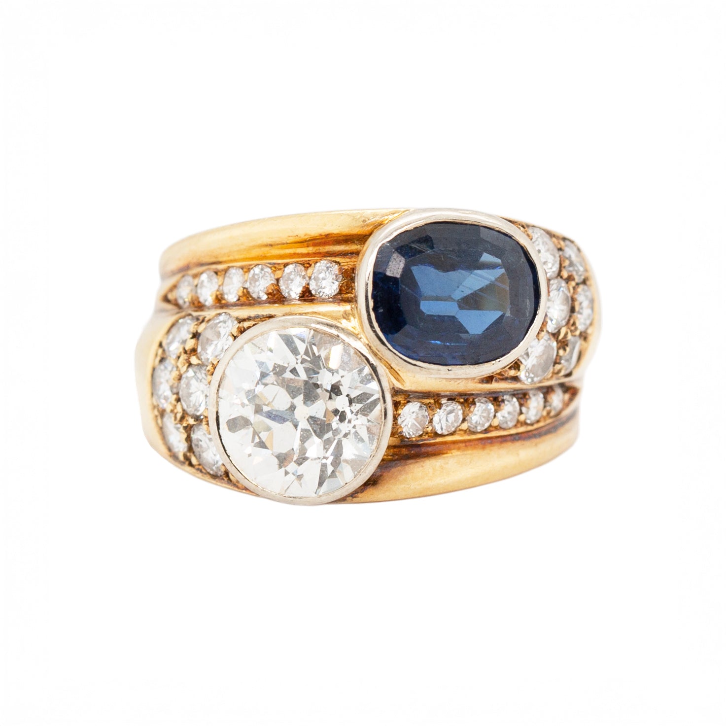 Vintage Sapphire and Diamond Ring-Charlotte Sayers Antique Jewellery