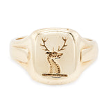 Vintage Stag Signet Ring-Charlotte Sayers Antique Jewellery