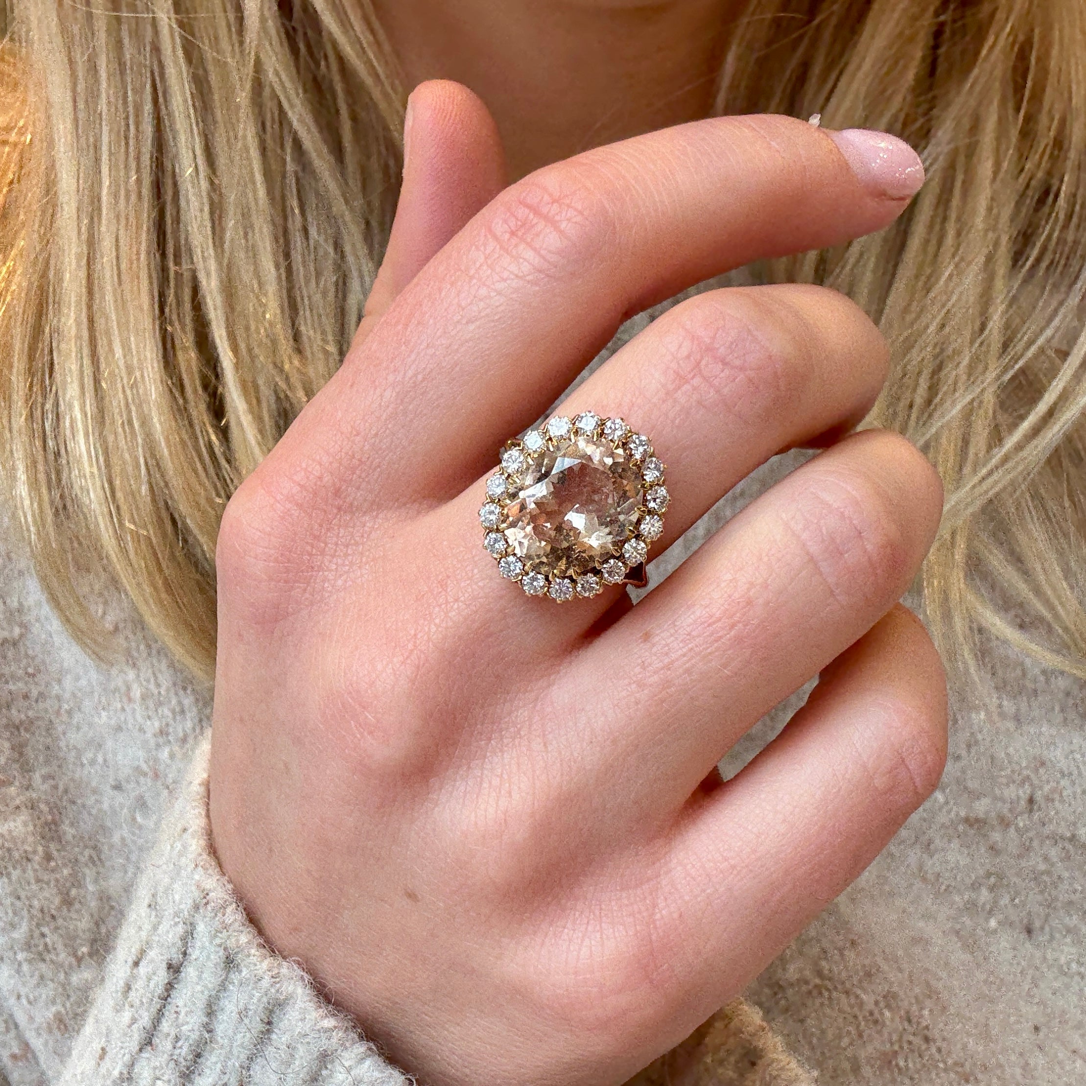 Vintage Topaz and Diamond Ring-Charlotte Sayers Antique Jewellery