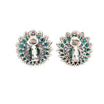 Vintage Turquoise, Diamond and Sapphire Earrings-Charlotte Sayers Antique Jewellery