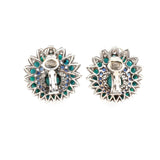 Vintage Turquoise, Diamond and Sapphire Earrings-Charlotte Sayers Antique Jewellery