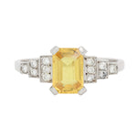 Vintage Yellow Sapphire and Diamond Ring-Charlotte Sayers Antique Jewellery