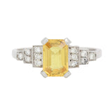 Vintage Yellow Sapphire and Diamond Ring-Charlotte Sayers Antique Jewellery