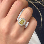 Yellow Diamond Cluster Ring-Charlotte Sayers Antique Jewellery