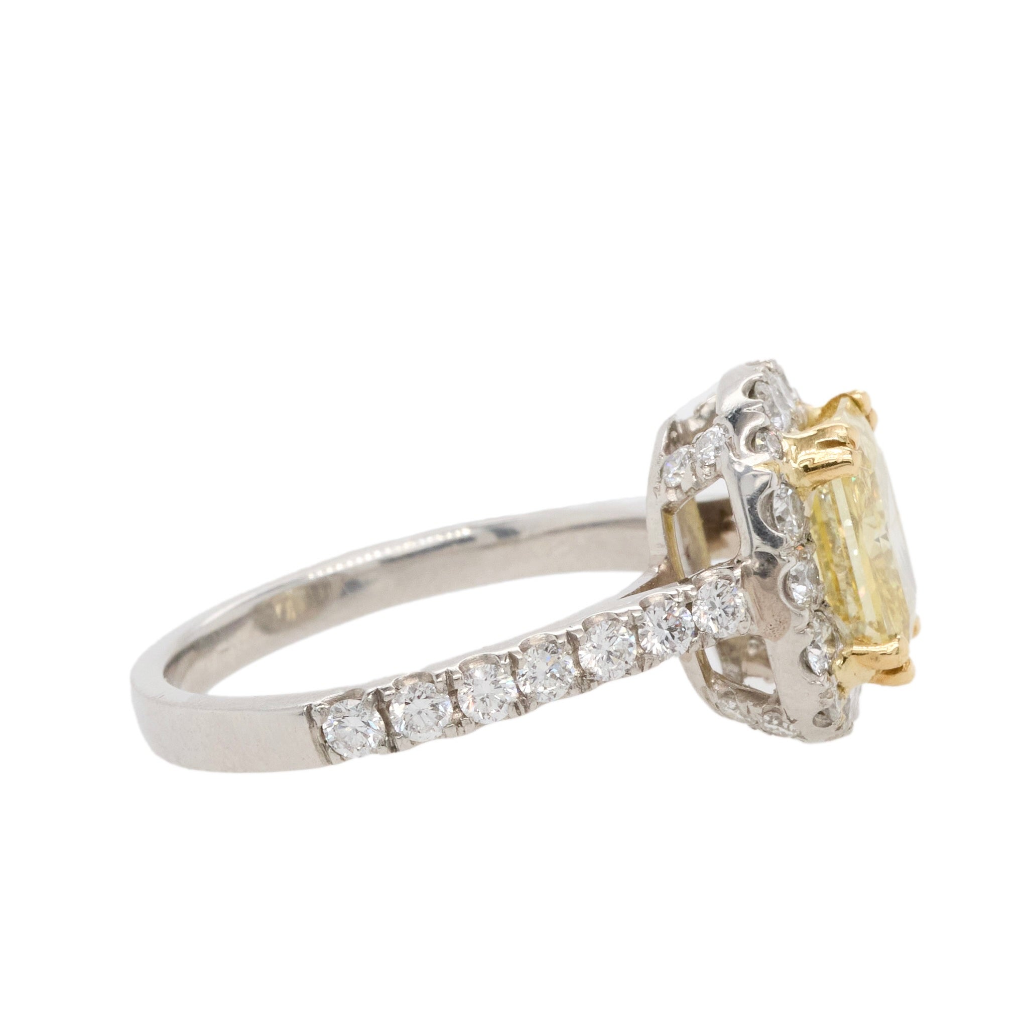 Yellow Diamond Cluster Ring-Charlotte Sayers Antique Jewellery