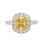 Yellow Diamond Cluster Ring-Charlotte Sayers Antique Jewellery