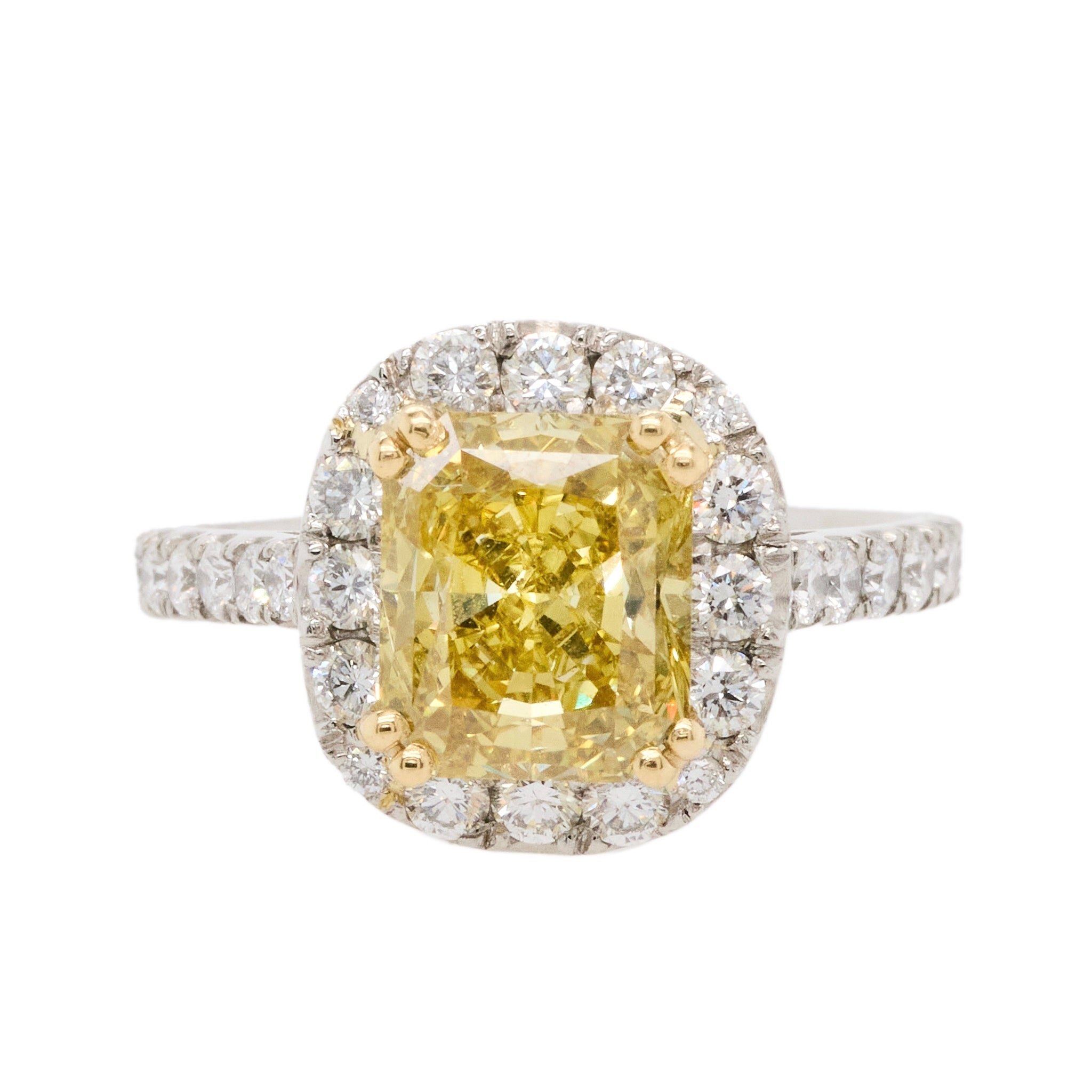 Yellow Diamond Cluster Ring-Charlotte Sayers Antique Jewellery
