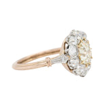 Yellow Diamond Cluster Rng-Charlotte Sayers Antique Jewellery