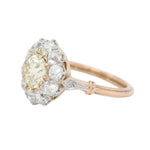 Yellow Diamond Cluster Rng-Charlotte Sayers Antique Jewellery