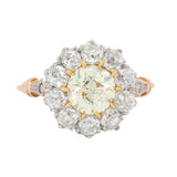 Yellow Diamond Cluster Rng-Charlotte Sayers Antique Jewellery