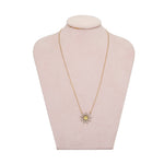 Yellow Sapphire Flower Pendant-Charlotte Sayers Antique Jewellery