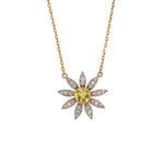 Yellow Sapphire Flower Pendant-Charlotte Sayers Antique Jewellery