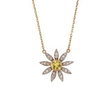 Yellow Sapphire Flower Pendant-Charlotte Sayers Antique Jewellery